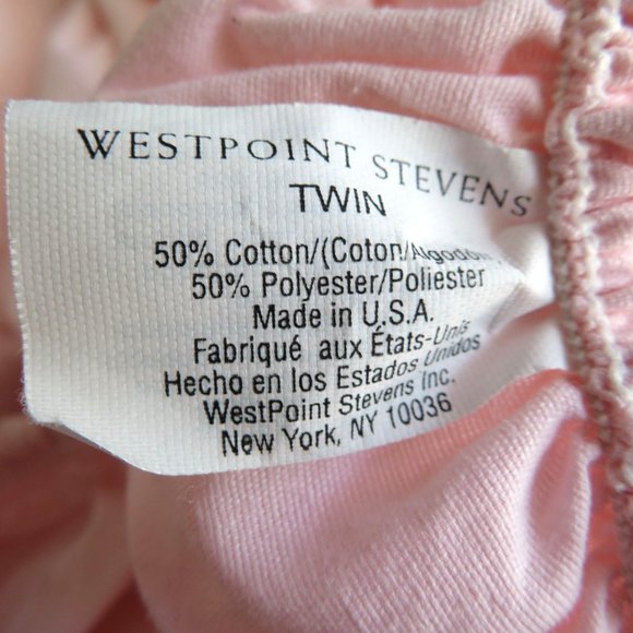 Vintage WestPoint Stevens Twin Sheets 1 Fitted 1 Flat Pink Barbie core USA Made - Picture 2 of 6